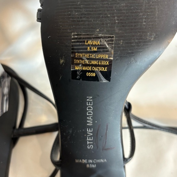 STEVE MADDEN Sz 8.5 Lavina Strappy Sandals Clear Block Heels Ankle or Leg Wrap - Picture 11 of 12